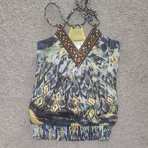 Patterned Halter Top